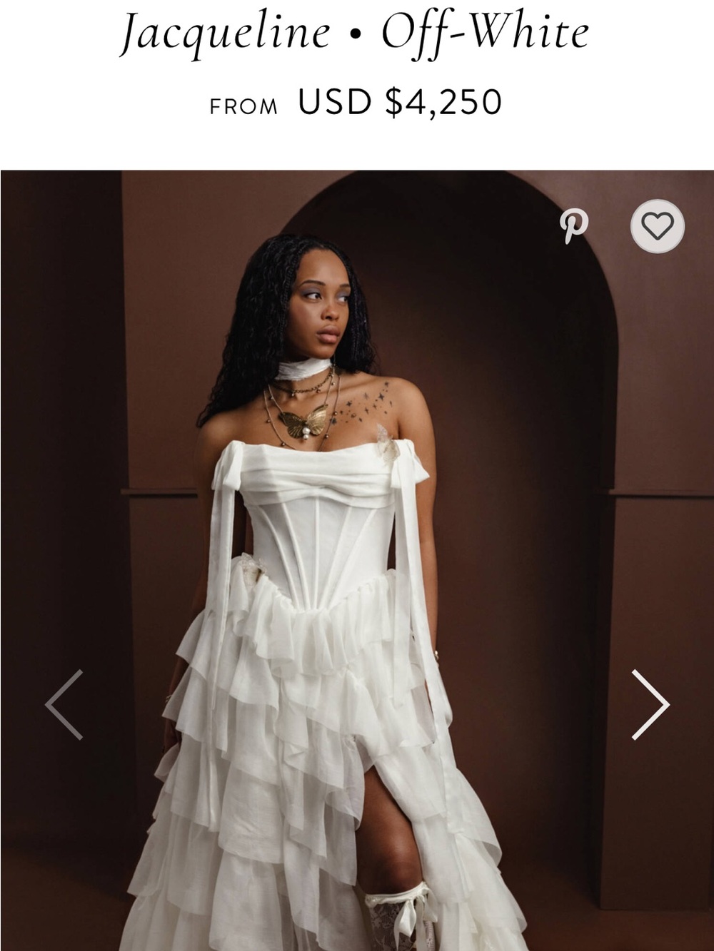 Rue De Seine - Jacqueline Off-White Tiered Ruffle Corset Gown- Wedding Dress